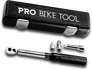 PRO BIKE TOOL 3/8 Inch Drive Click Torque Wrench Set, 10 to 60 Nm – Bicycle Maintenance Kit for Road & Mountain Bikes - Motorcycle Multitool - 1/2" & 1/4" Adapters, Extension Bar and Storage Box