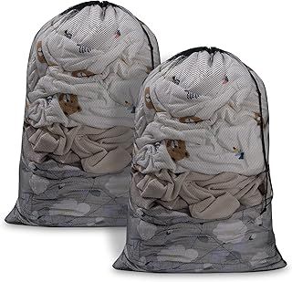 Meowoo 2Pcs Laundry Bags with Drawstring,70×90cm Mesh Laundry Bags for Delicates Heavy Duty Net Washiing Bag for Washing Machine