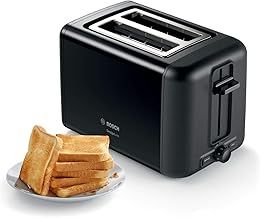 Bosch TAT3P423GB DesignLine Toaster, Stainless Steel, 970 W, Black