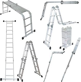 Folding Combination Ladder 11-in-1 Wolf Aluminium 3.37m Multi Purpose Multi Use Step Ladder Work Bench with Steel Platform Trestle Inserts EN131-2 Years Warranty