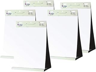 Tabletop Self Stick Flipchart Pad [20 Sheets] - 70 gr/m² Paper, 58,5 x 50 cm - Portable and Versatile for Creative Expression and Organization - (Pack of 5)