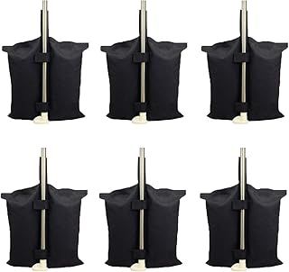 YELAIYEHAO Grade Heavy Duty Double-Stitched Weights Bag, Leg Weights for Pop up Canopy Tent Weighted Feet Bag Sand Bag outdoor bag Black (6PCSX17X15.8 INCH, Black)