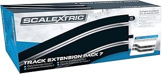 Scalextric C8556 Track Extension Pack 7 - 4 x 350 mm Straights, 4 x Radius 3 Curve 22.5° Track Accessory,Black