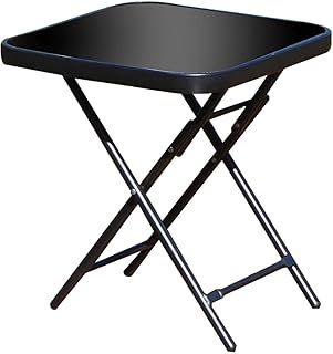 Kingfisher FSDT Folding Drinks Side Garden Patio Table - Black 40cm x 40cm x 46cm
