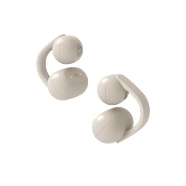 Sony LinkBuds Clip Open-Ear Wireless Earbuds, Comfortable Clip-On Headphones with 37H Battery, Clear Calls, Multipoint Bluetooth for Work and Everyday Use, Greige