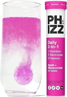 Phizz Electrolytes, Multivitamin & Hydration Tablets - 20 Effervescent Rehydration Electrolyte Tablets - 18 Vitamins & Minerals, Vitamin C, Vegan, Vegetarian & Low Calorie