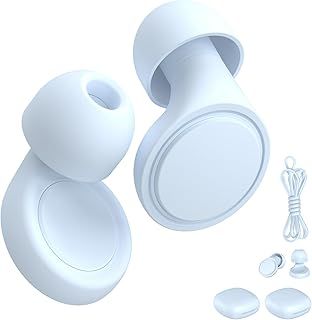 Ear Plugs for Sleep 2 Pairs, Reusable Noise Cancelling Earplugs Hearing Protection 25dB, Removable Soft Silicone Ear Plugs for Concerts, Focus, Noise Sensitivity, 16 Ear Tips in S/M/L - Blue