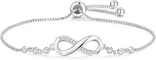 Birthday Gifts Bracelet for Women,925 Sterling Silver White Gold Plated Love Heart Bracelet with Cubic Zirconia Friendship Bracelets, Jwellery Gift for Women Ladies Gifts