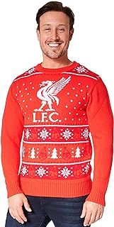 Liverpool FC Christmas Jumpers for Men Teenagers Warm Cosy Football Xmas Jumper M-3XL - Liverpool Gifts for Men