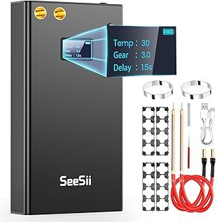 Spot Welder, 11000mA-h Battery Spot Welder with LCD Screen Upgraded Enhanced 80 Gears Adjustable Portable Mini Spot Welder with 2x5M Nickel Sheet & 4X4 Holders (SE-002)