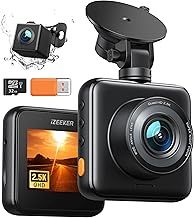 iZEEKER 2.5K Dash Cam Front and Rear, 1440P QHD Car Camera, Mini Dual Dashcam for cars with Night Vision, WDR, G-sensor Emergency Recording, Loop Recording, 24H Parking Monitor Support