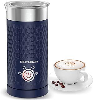 SIMPLETASTE Electric Milk Frother, Automatic Frother and Milk Steamer, 4-in-1 Electric Milk Steamer, Hot and Cold Foam Maker for Coffee, Cappuccinos, Macchiato, Latte