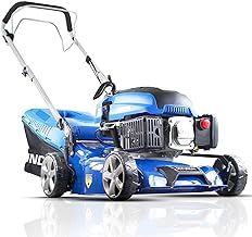 Hyundai Petrol Self Propelled Lawnmower, 17"/43cm 139cc, Recoil Pull Start, 5 Adjustable Cutting Heights, Large 45l Grass Collector Bag, Foldable Handles, 3 Year Warranty,
