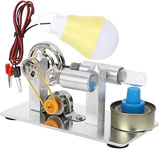Stirling Engine Motor Kit, Steam Heat Electricity Power Generator Mini Steam Engine Model Physical Experimental Education Toy Craft DIY for Kids Students Stirling Engine Motor