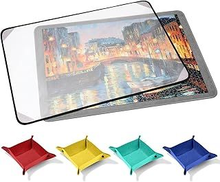 Jigsaw Puzzle Board, Portable Puzzle Mat with Puzzle Dustproof Cover for Puzzle Storage Puzzle Saver, 30.8 * 22inch for 1000 pcs with 4 Foldable Sorting Trays (BOBP01)