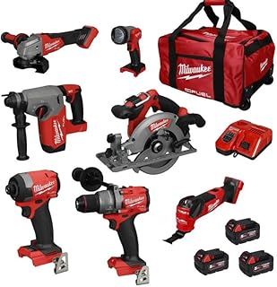 Milwaukee M18 FPP7A3 Fuel 18v Cordless Brushless 7 Piece Power Tool Kit 3 x 5ah Li-ion