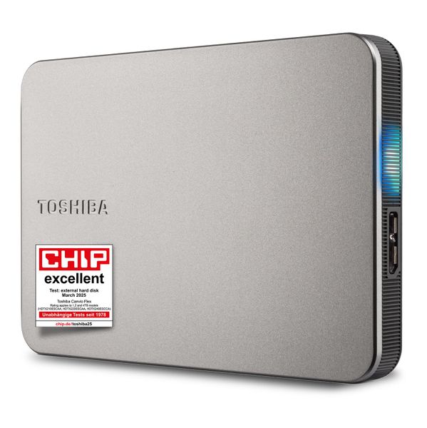Toshiba Canvio Flex 1TB – Portable 2.5’’ External Hard Drive (HDD) for Mac, Windows PC, Smartphone and Tablet Use, Compatible with Most USB-C and USB-A Devices, Warm Silver (HDTX210ESCAA)