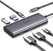 UGREEN Docking Station, Revodok 206 USB C Hub (6-in-1) with Dual 4K@60Hz, Single 8K@30Hz, 100W Power Delivery, 3x 5Gbps USB Data Ports, USB-C Dock for Thinkpad, HP, Dell Laptops and More