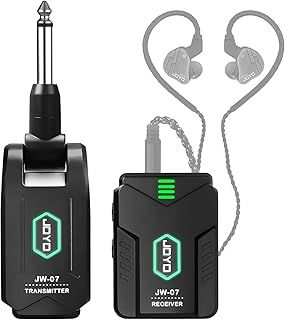 JOYO Wireless in Ear Monitor System 2.4GHz Wireless IEM System with Transmitter Clip on Receiver Automatic Pairing in-Ear Monitoring for Studio,Guitar,DJ,Live Performance (JW-07)