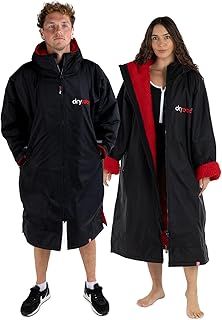 Dryrobe Advance Waterproof Changing Robe - LONG SLEEVE Oversized Change Robe Coat with Fleece Lining - Hooded Jacket for Beach, Wild Swimming, Surfing