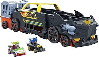 Hot Wheels Toy Car & Track, RacerVerse Batman’s Escape Chase Vehicle Transforms into 3-Lane Raceway with 1 Die-Cast Batman & 1 Joker, HXN21