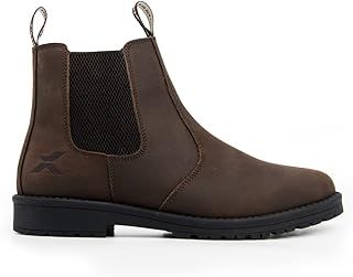 Xpert - Heritage Saddler Dealer Boots. Pull On Genuine Waxy Leather Chelsea Boots With Footbed Padding And Breathable Lining, Ideal Mens Shoes For Everyday Wear