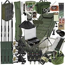 Next Generation Tackle NGT BIG BOY Complete Carp Fishing Setup 3x Rods 3x Reels Tackle Holdall Bedchair Terminal Tackle,L