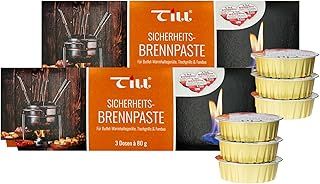 Fondue Gel/Paste Chafing Dish Burner Fuel 6 x 80g Pots, TWO PACK
