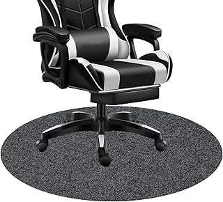 Office Chair Mat for Hardwood Floor, 39""x39"" Round Desk Chair Floor Protector Mat Rug for Gaming Rolling Chair, MatUK2441