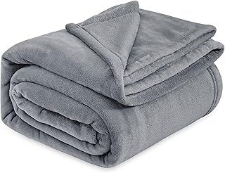 Bedsure Fleece Blanket King Size for Bed - Soft Cosy Fluffy Throw Blankets, Warm Large Throws for Audlts, Silver Grey, 270x230 cm