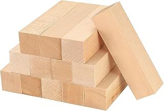 qxayxa 13 Pcs Basswood Carving Blocks, Wooden Blocks for Craft, Unfinished Wood Blocks for Wood Carving Wood Whittling Kit, Wooden Carving Block for Beginners Adults Kids, 4x1x1 inch