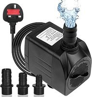 Flintronic Submersible Water Pump(25W 1500L/H), Ultra-Quiet Water Pump, 400Gph 2.2m/7.2ft High Lift Fountain Pump for Aquarium,Fish Tank,Statuary,Hydroponics,4 Suction Cup,1.4m Power Cord & 3 Nozzles