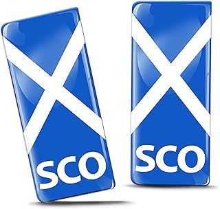 2 x 3D Gel Silicone Scotland Badge Car Number Plate Self-adhesive Stickers Scottish Flag UK Decals QS 11