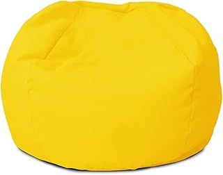 Small Kids Indoor/Outdoor Bean Bag. Children's Outside Garden Chair. Pre-Filled Water Resistant & Durable. 50cm x 65cm (Yellow, Beanbag Only)