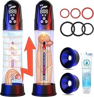 Penis Pump Male Sex Toys - Penispump Penis extender Pumps with 4 Pressure Settings & 4 Sucking Modes for Men Erection Training and Suction massage, IPX7 Waterproof Automatic Penis Enlarger vacuum Pump