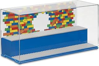 LEGO Play & Display Case with Grey Baseplates: Secure, Dust-Free Storage and Display Solution for LEGO Sets and Minifigures, Lego Box, Home Decor, Blue