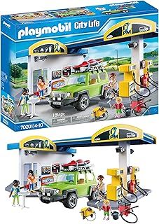 Playmobil 70201 City Life Fuel Station, educational toy, fun imaginative role play, playset suitable for children ages 4+