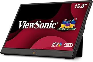 Viewsonic VA1655 47 cm (16 Inch) Portable Monitor (Full HD, IPS Panel, Mini-HDMI, 2x USB-C for Raspberry Pi/Xbox/PS4/PS5, Speakers) Black