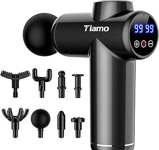 Tiamo Massage Gun, Massage Gun deep Tissue for Exercising Pain Relief 99 Speeds with 8 Heads, Electric Back Massagers for Pain Relief