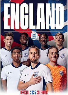2025 Calendar England Men's FC Month to View A3 Football Calendar Official Product