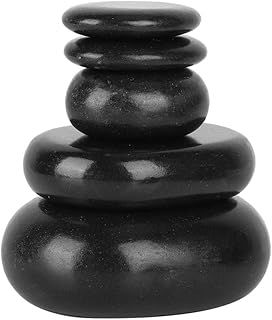 lyrlody Spa Hot Stones,20Pcs Hot Stones Massage Kit Hot Spa Black Basalt Oval Shape Stone Essential Oil Pedicure Massage Stones for Spa Massage Therapy Pedicure Massage Back Neck Relaxation