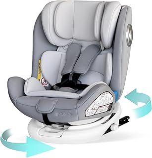globalkids 360 Swivel Baby Car Seats - Group 0+1/2/3(0-36 kg) for 0-12 Years with ISOFIX Child Car Seats, Jet Black