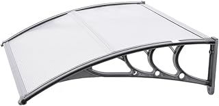 Panana Door Canopy Awning Shelter Roof Front Back Porch Outdoor Shade Patio Rain Cover Rain Shelter for Back Door, Porch, Window，82x120 Grey Color (GSAW06)