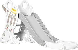 AIYAPLAY Kids Slide Freestanding Toddler Slide Space Theme for Indoor Outdoor Ages 1.5-3 Years - Grey