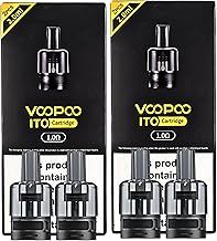 Voopoo ITO Pod Cartridge (1.0ohm) - 4 Pack - VOO Poo ITO Pod for Doric Vape Kits, TPD Compliant Ecig, No Nicotine
