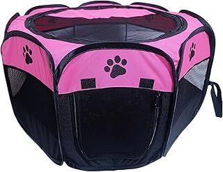 Portable Pet Playpen,Foldable Dog Playpen for Dogs and Cats,Rabbits,Pet Exercise Pet Tents Indoor Outdoor Use (S(28.7" x 28.7" x 16"), Blue)