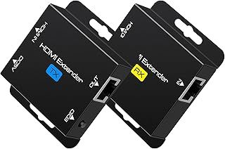 HDMI Extender Over ethernet Cat5e Cat6 200FT HDMI Ethernet Adapter Transmitter Sender Receiver Repeater Balun Support 1080P@60Hz 3D POC Copy EDID Up to 1920x1200