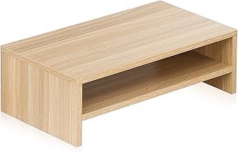 FITUEYES Monitor Stand 2 Tiers Computer Monitor Riser,42.5cm Wood Desktop Stand for Laptop Computer Screen Riser, with Storage Shelf, Office Supplies, Desk Organizer, Oak