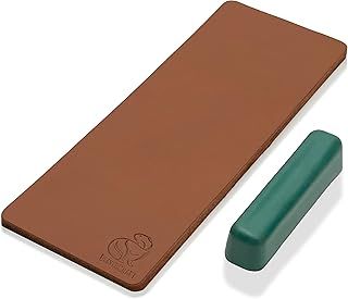 BeaverCraft Stropping Leather Strop for Knife Sharpening Strop LS2P1 - Knife Stropping Kit - Knives Sharpener with Honing Strop Polishing Compound Set - Double Sided