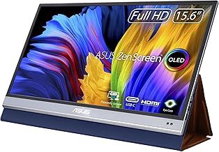 ASUS ZenScreen OLED Portable Gaming Monitor 15.6" 1080P FHD Laptop Monitor (MQ16AH) - OLED USB-C & HDMI Travel Monitor, OLED Monitor w/Smart Cover, External Monitor For PC Macbook Phone PS4 Switch